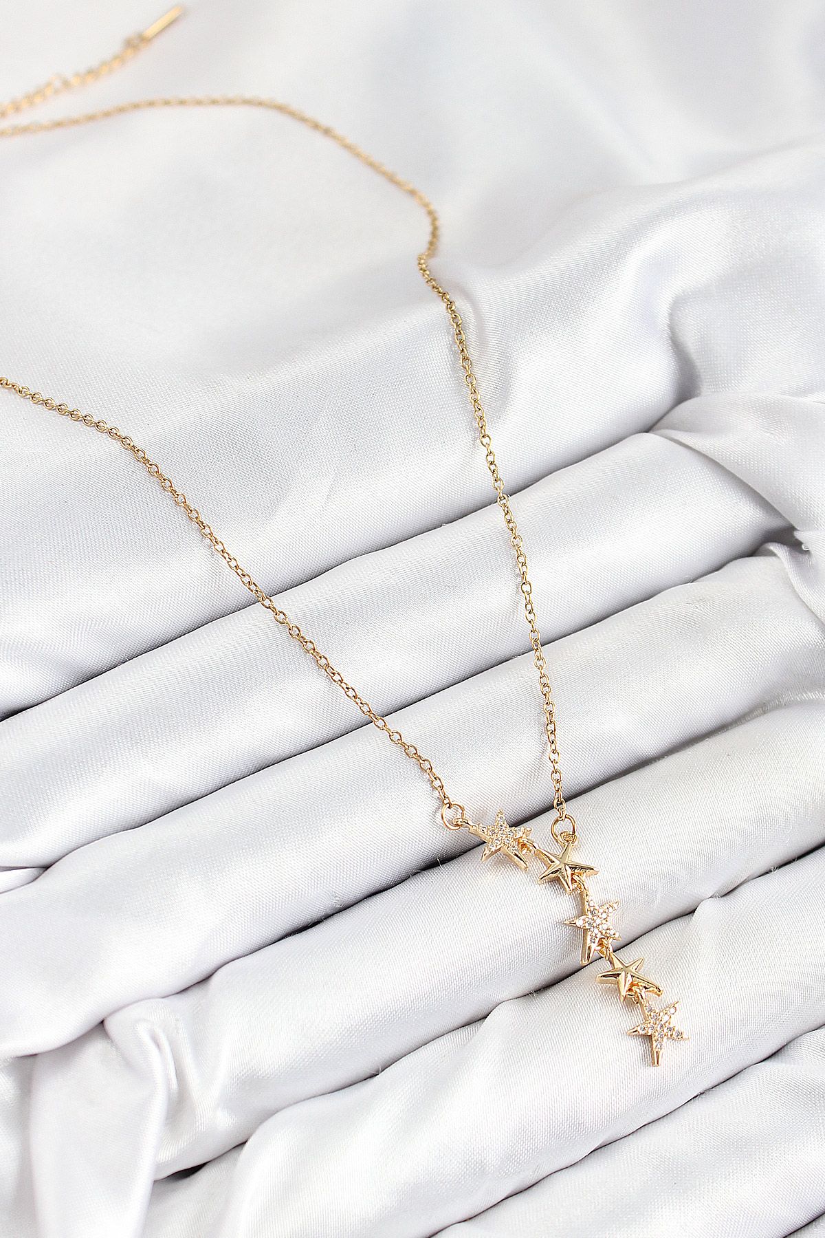 316L Çelik Yıldız Model Gold Renk Kadın Kolye - TJ-BKO10476