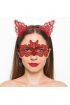 Ateş Kırmızısı Dantel Taç ve Maske Seti 10 No - Maskeli Balo & Özel Gün Seti