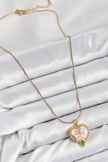 316L Çelik Sanatsal Portre Model Gold Renk Kadın Kolye - TJ-BKO10487