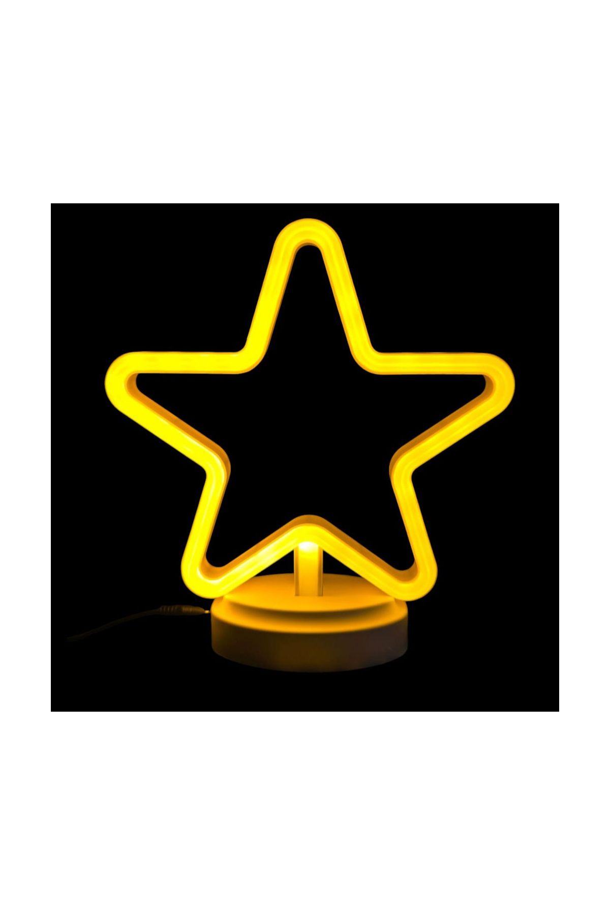 Neon Işıklı Yıldız Masa Gece Lambası Pil ve Usb
