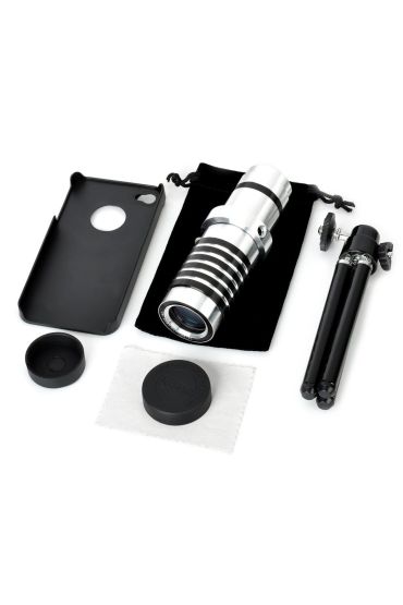 Iphone 5 5S - Iphone 4 4S Için Alüminyum 14X Optik Zoom Yakından Görüntü Çekme Dürbün