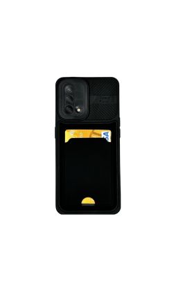 OPPO A74 KARTLIKLI SİLİKON KILIF SİYAH