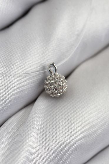 Misineli Topcuk Model Gümüş Renk Hayalet Kolye - TJ-BKO10502