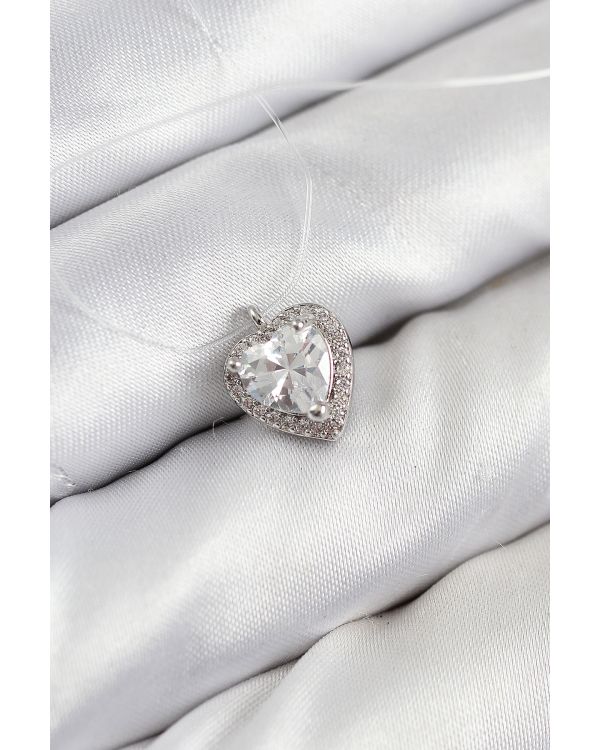 Misineli Kalp Model Gümüş Renk Hayalet Kolye - TJ-BKO10503