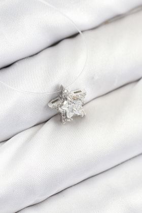 Misineli Yıldız Model Gümüş Renk Hayalet Kolye - TJ-BKO10504