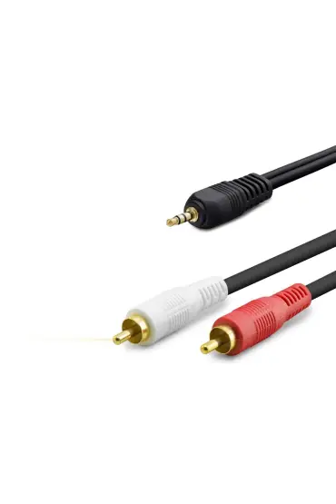 3.5 Mm To 2Rca Kablo 2Lıne Gold 3M Siyah HDX1059