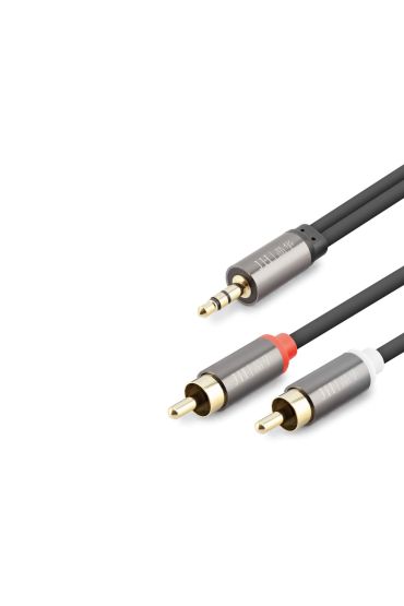 3.5 Mm To 2Rca Kablo 2Lıne Gold 1.5M Siyah HDX1067