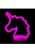 Neon Işıklı Unicorn Masa Gece Lambası Pil Usb