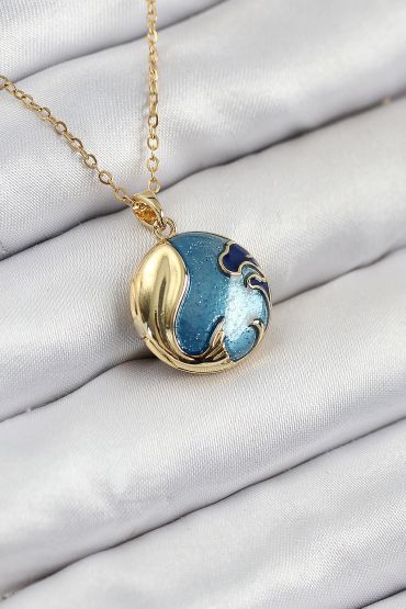 316L Çelik Açılabilr Kapaklı Deniz Model Gold Renk Kadın Kolye - TJ-BKO10516