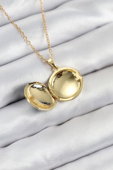 316L Çelik Açılabilr Kapaklı Deniz Model Gold Renk Kadın Kolye - TJ-BKO10516