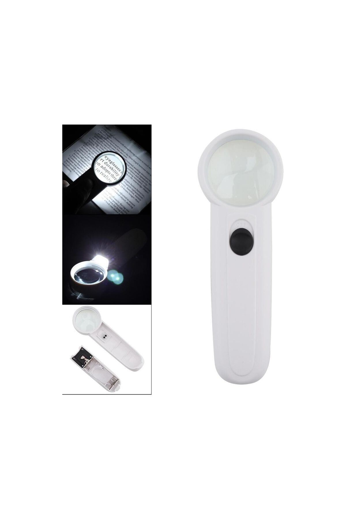 15X Çok Fonksiyonlu 2 Led Işıklı Taşınabilir El Büyüteç