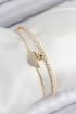 Pirinç Zirkon Taşlı Kuğu Model Gold Renk Kadın Bileklik - TJ-BB7889