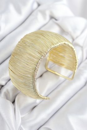 Pirinç Tel Sarma Model Gold Renk Kadın Bileklilk - TJ-BB7893