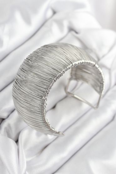 Pirinç Tel Sarma Model Gümüş Renk Kadın Bileklilk - TJ-BB7894