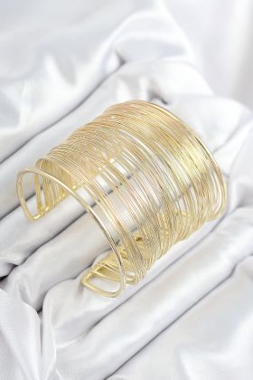 Pirinç Tel Sarma Model Gold Renk Kadın Bileklilk - TJ-BB7895