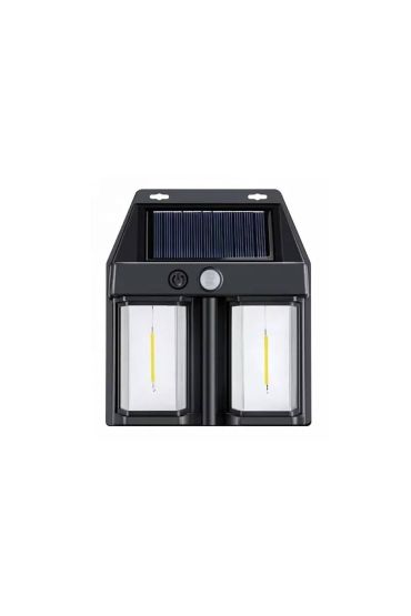 Rustik Ampul İkili Solar Duvar Aplik Güneş Enerjili Hareket Sensörlü