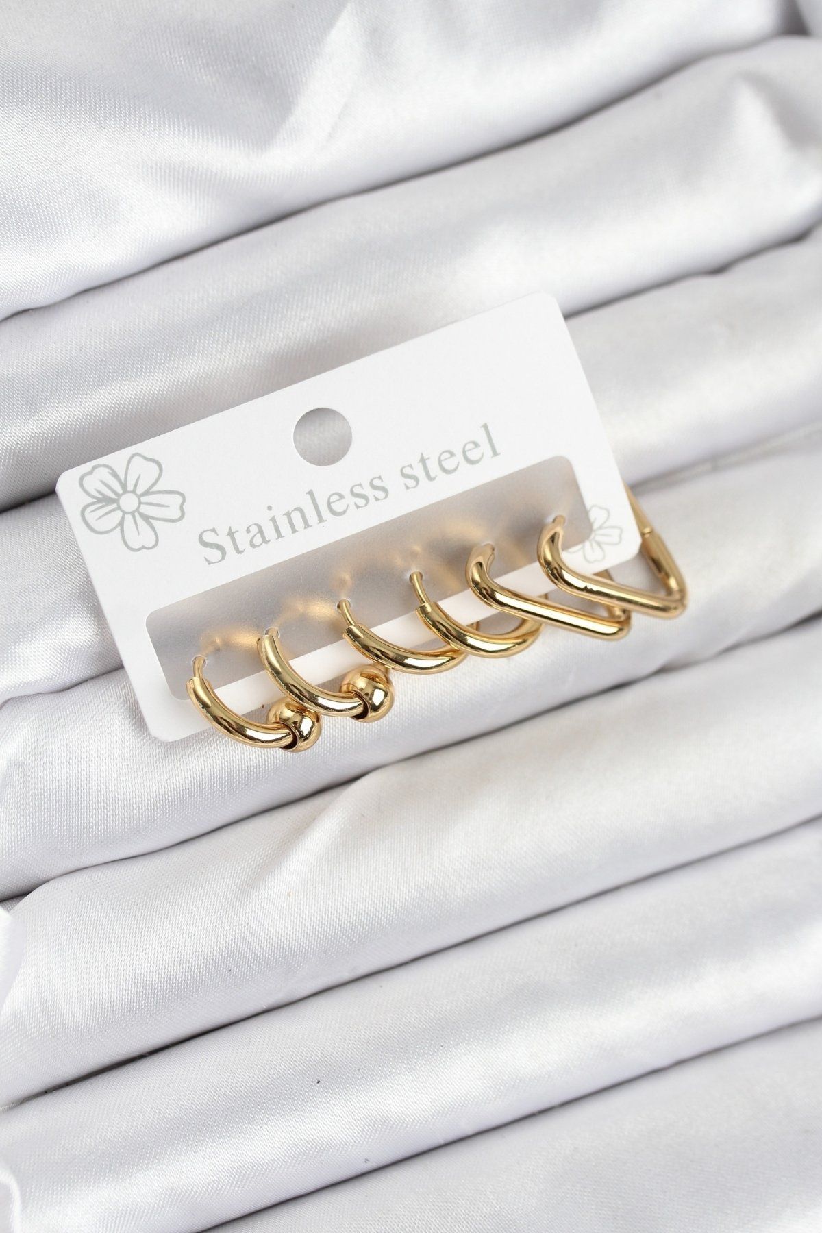 316L Çelik Gold Renk Kadın Küpe Seti - TJ-BKP11222