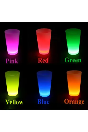 Neon Parti Glow Bardak 1.5 oz Karışık Renk 1 Adet Tekli