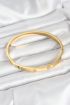 316L Çelik Gold Renk Zirkon Taşlı 65 mm Kadın Kelepçe Bileklik - TJ-BB7911
