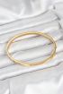 316L Çelik Gold Renk Zirkon Taşlı 65 mm İnce Kadın Kelepçe Bileklik - TJ-BB7914