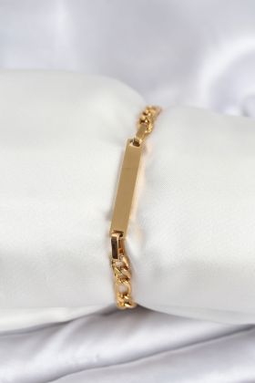 316L Çelik Gold Renk Yazı Yazmaya Uygun Kadın Bileklik - TJ-BB7916
