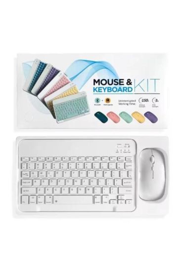ZR20Km Beyaz Kablosuz Klavye Mouse Set