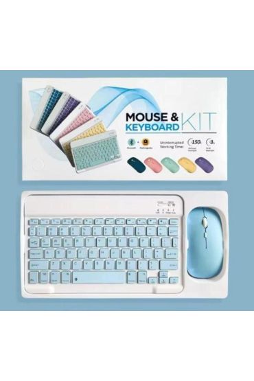 ZR20Km Mavi Kablosuz Klavye Mouse Set