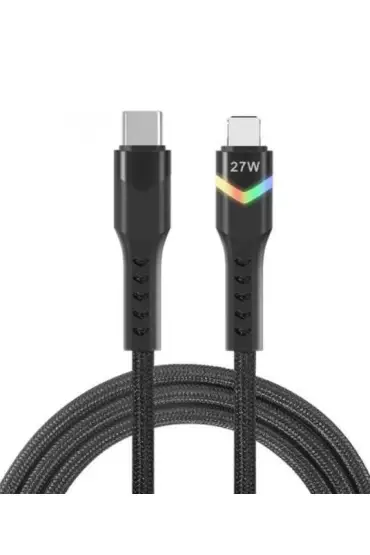 ZR536 Type-C To Lightning 27W Ledli Pd Kablo 1 M