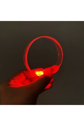 3 Modlu Pilli LED Işıklı Esnek Parti Bilekliği Kırmızı