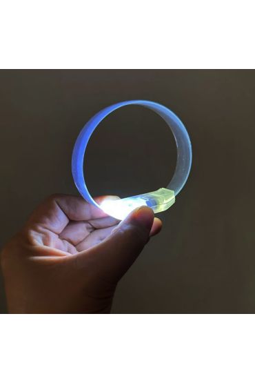 3 Modlu Pilli LED Işıklı Esnek Parti Bilekliği Beyaz