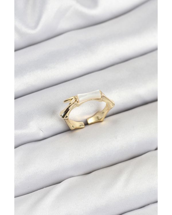 Pirinç Gold Renk Kemik Model Kadın Yüzük - TJ-BYK3848