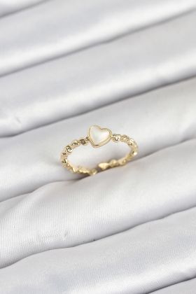 Pirinç Gold Renk Kalpli Model Kadın Yüzük - TJ-BYK3874