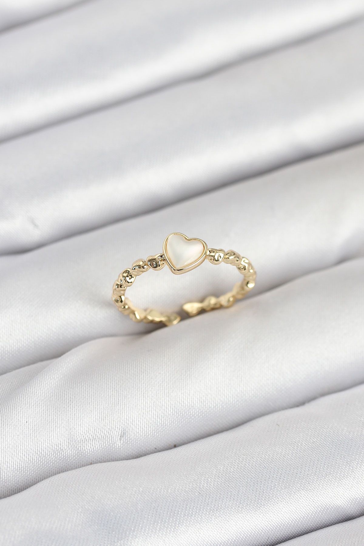 Pirinç Gold Renk Kalpli Model Kadın Yüzük - TJ-BYK3874