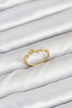 Pirinç Gold Renk Manifest Kadın Yüzük - TJ-BYK3890