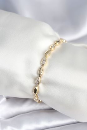 Pirinç Gold Renk Damla Model Kadın Bileklik - TJ-BB7961