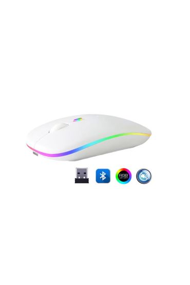 ZR215 Cba100 Rgb Beyaz Şarjlı Mouse
