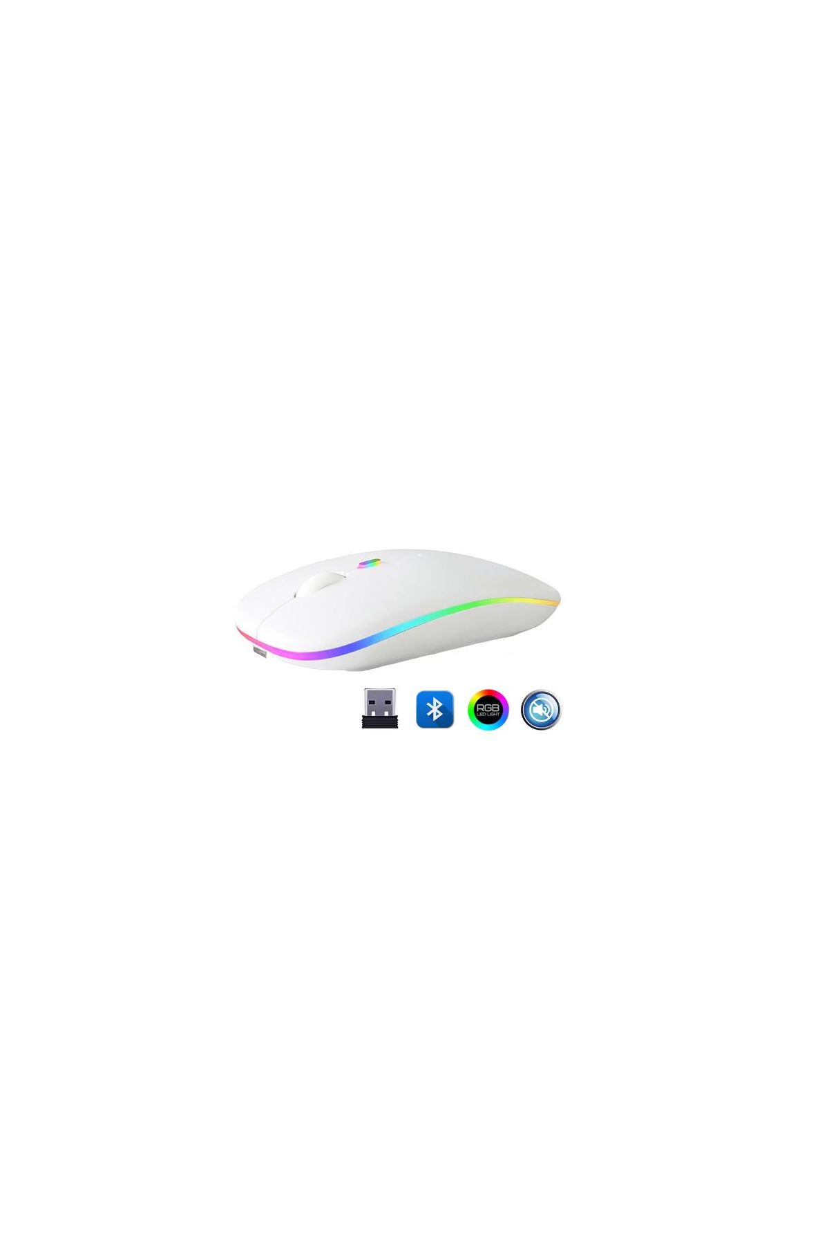 ZR215 Cba100 Rgb Beyaz Şarjlı Mouse