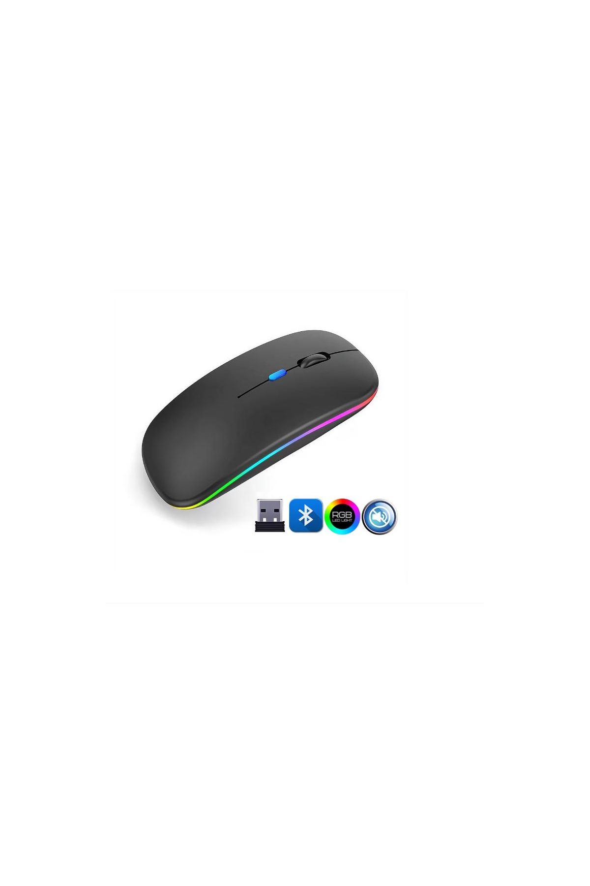 ZR215 Cba100 Rgb Siyah Şarjlı Mouse