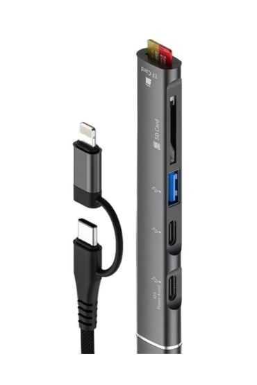 ZR563 Lightning Type-C 5 İn 1 Usb Hub Card Reader