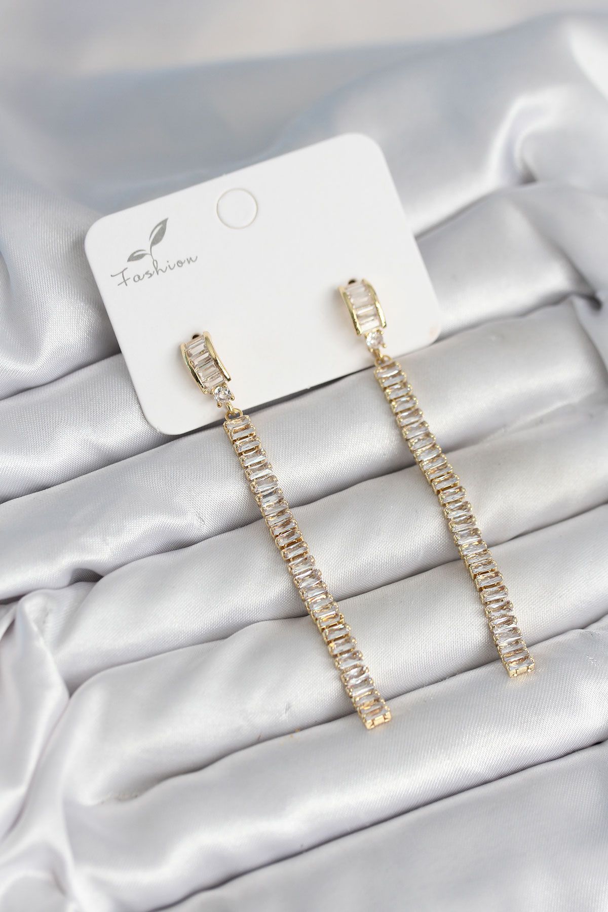 Su Yolu Baget Pirinç Kadın Küpe - TJ-BKP11301