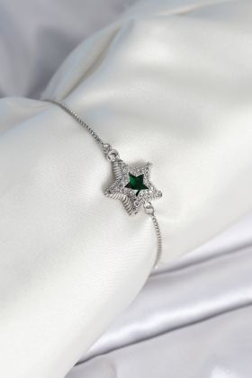 Yıldız Model Asansörlü Gümüş Renk Kadın Bileklik - TJ-BB8014