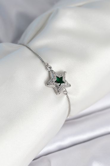 Yıldız Model Asansörlü Gümüş Renk Kadın Bileklik - TJ-BB8014