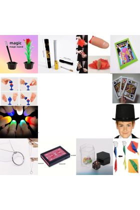 Çocuklar İçin 15 Parça Sihirbazlık ve İllüzyon Seti – Başlangıç Gösteri Kutusu