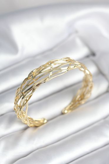 Gold Renk Pirinç Vintage Kadın Bileklik - TJ-BB8023