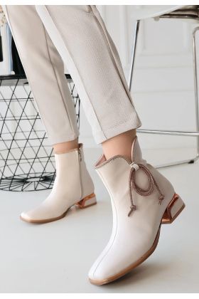 Melina Bej Cilt Topuklu Bot