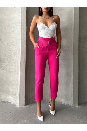 Kemerli havuç pantolon