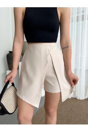 İki düğmeli şort etek S24046
