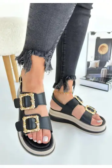 Stan Siyah Cilt Sandalet