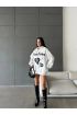3 iplik şardonlu oversize true baskılı sweat Beyaz