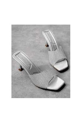 Luart Platin Simli Topuklu Terlik